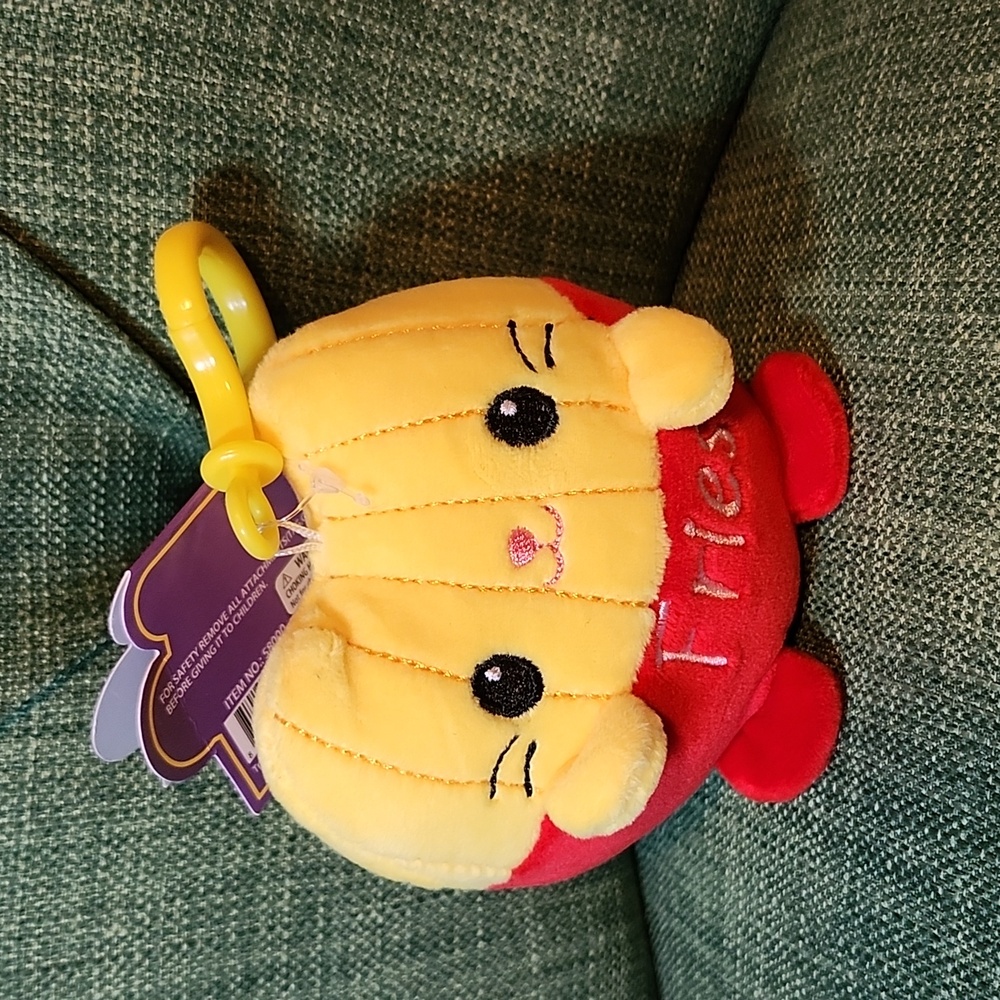 Cuddle Crew Cute Kitty Fries Plush Bag Clip